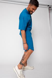 Set Kobe II tricou si pantalon scurt Oversized Peacock Blue