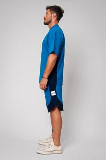 Set Kobe tricou si pantalon scurt Oversized Peacock Blue