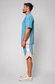 Set Kobe tricou si pantalon scurt Oversized Storm Blue