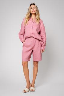 Set Larra Camasa oversized si Pantalon scurt din 100% IN Rose Quartz