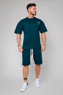 Set LeClub tricou oversized si pantalon scurt Bottle Green