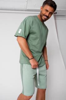 Set LeClub tricou oversized si pantalon scurt Duo Dark Olive