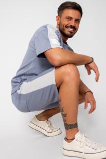 Set LeClub tricou oversized si pantalon scurt Duo Grey