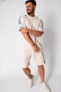 Set LeClub tricou oversized si pantalon scurt Duo Light Beige