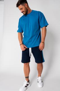 Set LeClub tricou oversized si pantalon scurt Duo Peacock Blue