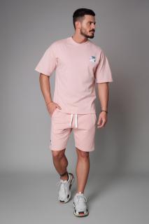 Set LeClub tricou oversized si pantalon scurt Rose Quartz