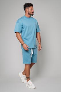 Set LeClub tricou oversized si pantalon scurt Storm Blue