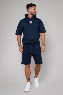 Set Malibu hanorac cu maneca scurta si pantalon scurt Navy