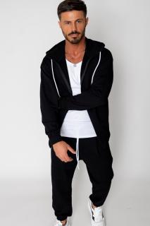 Set Neo hanorac cu fermoar si pantalon Baggy Black