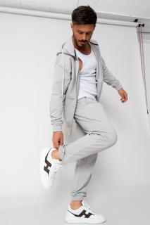 Set Neo hanorac cu fermoar si pantalon Baggy Grey