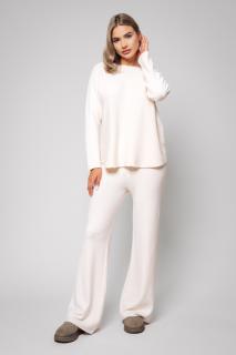 Set Pulover si Pantalon lung Cream