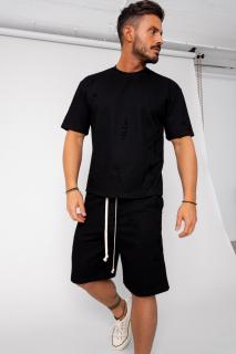 Set Ripped tricou si pantalon scurt Black