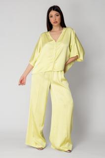Set Shells II Camasa si pantalon lung din mix matase Lime