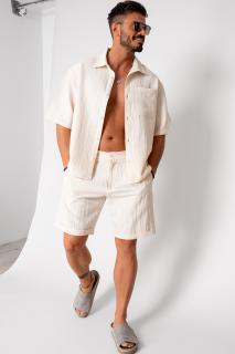Set Sole camasa si pantalon scurt Beige