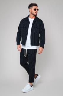 Set Stripes camasa si pantalon lung Black