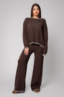 Set Talline din mix de lana si casmir Chocolate