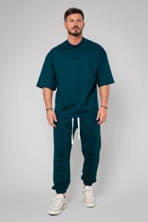 Set Thorr tricou huge oversized si pantalon lung Bottle Green