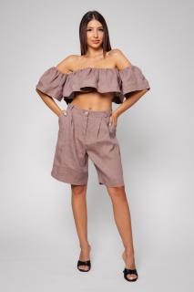 Set Top si Pantalon scurt din 100% IN Taupe