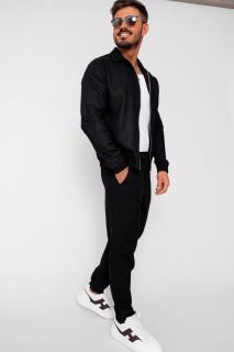 Set Toscano Jacheta cu fermoar si pantalon lung Black
