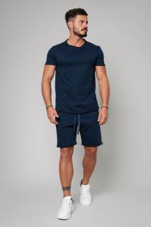 Set Tricou Barbati Asymetric si Pantalon scurt Navy