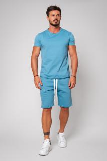 Set Tricou Barbati Asymetric si Pantalon scurt Storm Blue