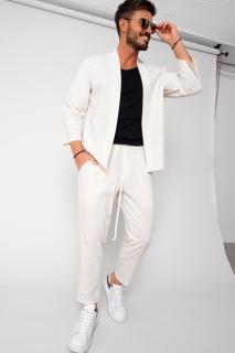 Set Tulum Jacheta tip kimono si pantalon lung Off White