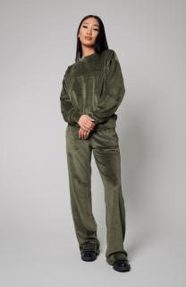 Set Velvet Cloud bluza si pantalon lung Dark Green