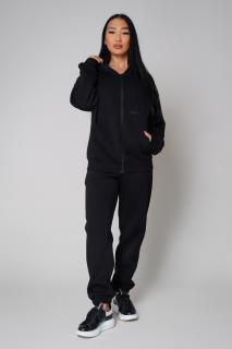 Set Winter Easy hanorac cu fermoar si pantalon Oversized Black
