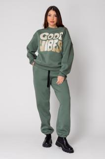 Trening Good Vibes Winter bluza si pantalon lung Olive