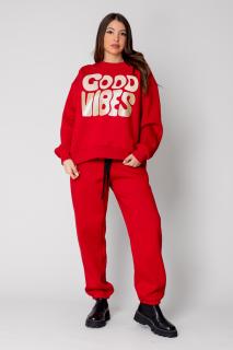 Trening Good Vibes Winter bluza si pantalon lung Red