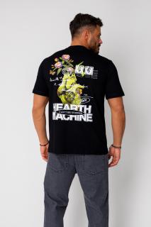 Tricou back Flower Black