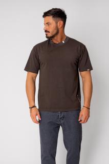 Tricou cu accesorii metalice Brown