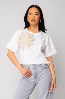 Tricou cu broderie White