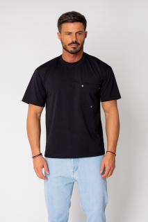Tricou cu buzunar si capse Black