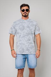 Tricou imprimat Oversized Grey