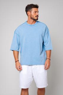 Tricou Prespalat Oversized Blue