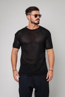 Tricou tricotat Oversized Black