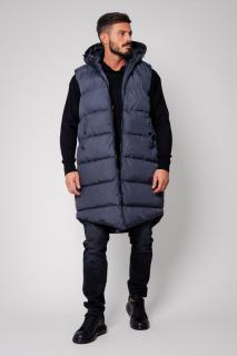 Vesta lunga cu fermoar Grey Anthracite