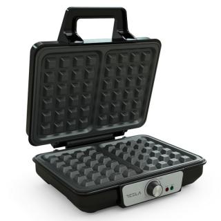Aparat pentru preparat vafe Tesla WM200BX, 1000W, placi antiaderente, 140   220  , negru  inox