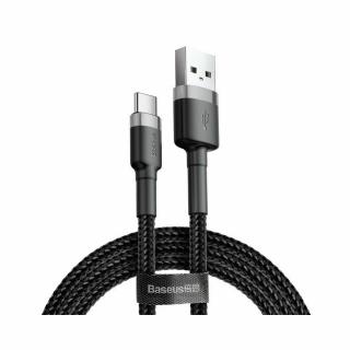 Cablu Baseus Cafule, USB la USB-C, Quick Charge , 2A, 2m Gri + Negru