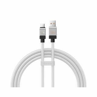 Cablu Baseus Coolplay, USB-A la USB-C, 100W, 2m Alb