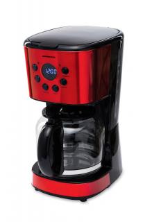 Cafetiera digitala Heinner HCM-1500RDIX, 900 W, 1.5 L, Timer, Display Led, fara BPA, Rosu Negru