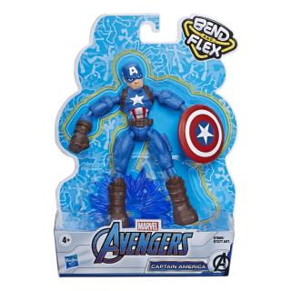 Figurina Bend and Flex Avengers - Captain America, 15 cm