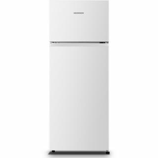 Frigider cu doua usi Heinner HF-HS205E++, 206 l, Clasa E, lumina LED, 3 rafturi de sticla, H 143.4 cm, Alb