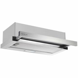Hota incorporabila telescopica Tesla DT600AXB, 350 m3 h, Doua motoare 2x60 W, Iluminare LED 1x2 W, 60 cm Gri Inox