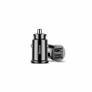 Incarcator auto Baseus Grain, 2xUSB-A, Quick Charge 2.0, 5V 3.1A Negru