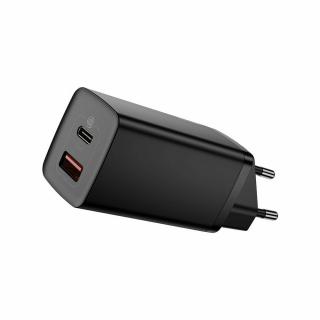 Incarcator retea Baseus GaN2 Lite, 65W, USB-C, USB, Quick Charge 3.0 Negru