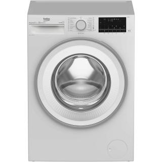 Masina de spalat rufe Slim Beko B3WFU59425W, 9 kg, 1400 RPM, Clasa A, HomeWhiz prin Bluetooth Remote Control, SteamCure, AddXtra, Motor ProSmart Inverter, AddXtra, AutoClean Detergent Drawer, Silent T