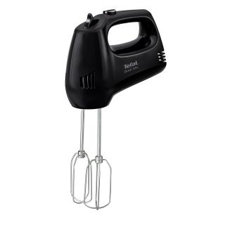 Mixer de mana Tefal Quick Mix HT310838, 300W, 5 viteze, Functie Turbo, Teluri si carlige metalice, Negru