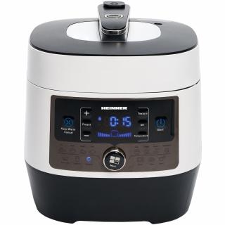 Multicooker cu gatire sub presiune Heinner HPCK-6WH, 3.3 L, 14 programe, vas antiadeziv detasabil, Timer, presiune reglabila, display LED, Alb - RESIGILAT